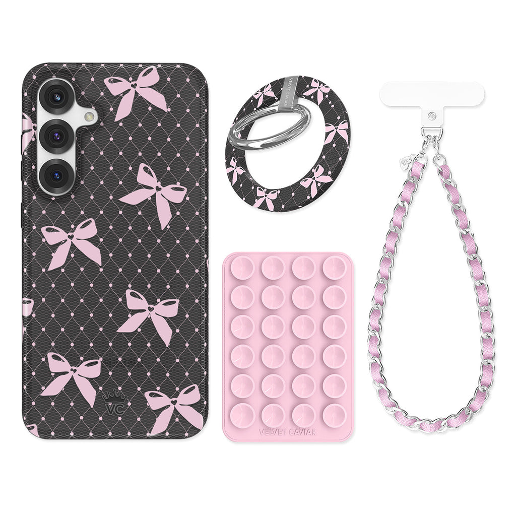 Lacy Pink Bows Samsung Bundle Set