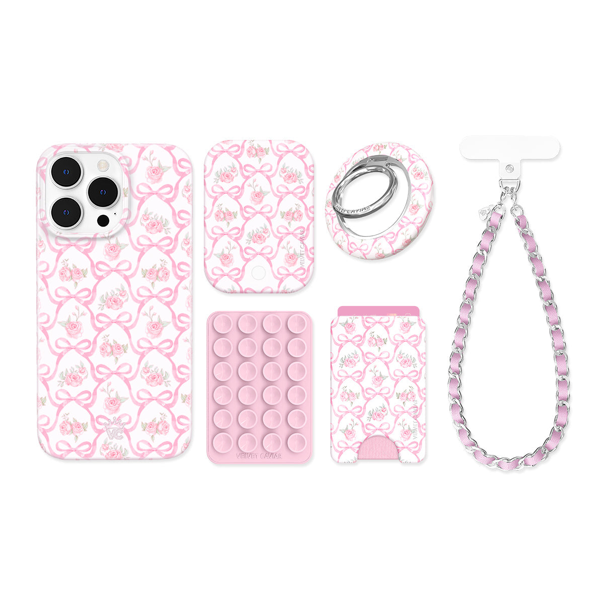 Lovely Pink Bows iPhone Bundle Set