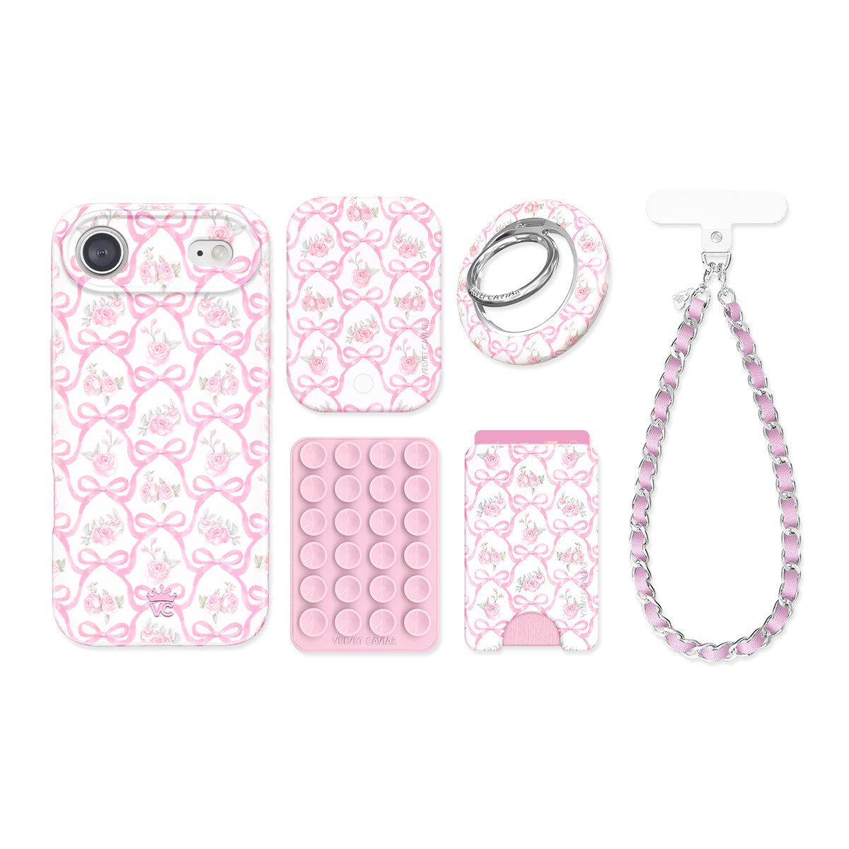 Lovely Pink Bows iPhone Bundle Set