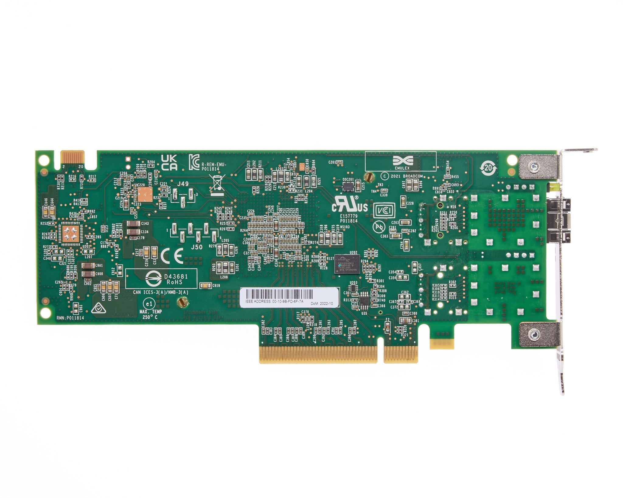 Dell Emulex LPe35000-M2-D Single Port 32GB Fiber Channel SFP+ HBA Low Profile