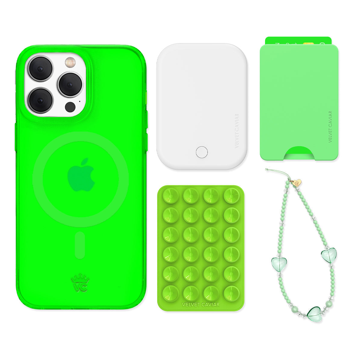 Neon Green iPhone Bundle Set - Wallet