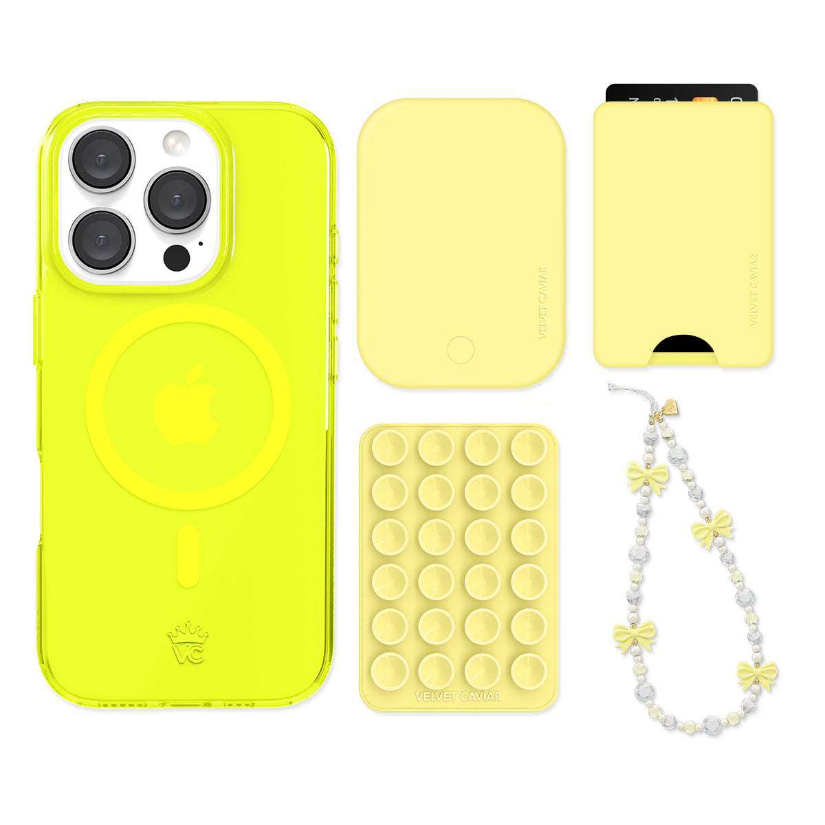 Neon Yellow iPhone Bundle Set - Wallet