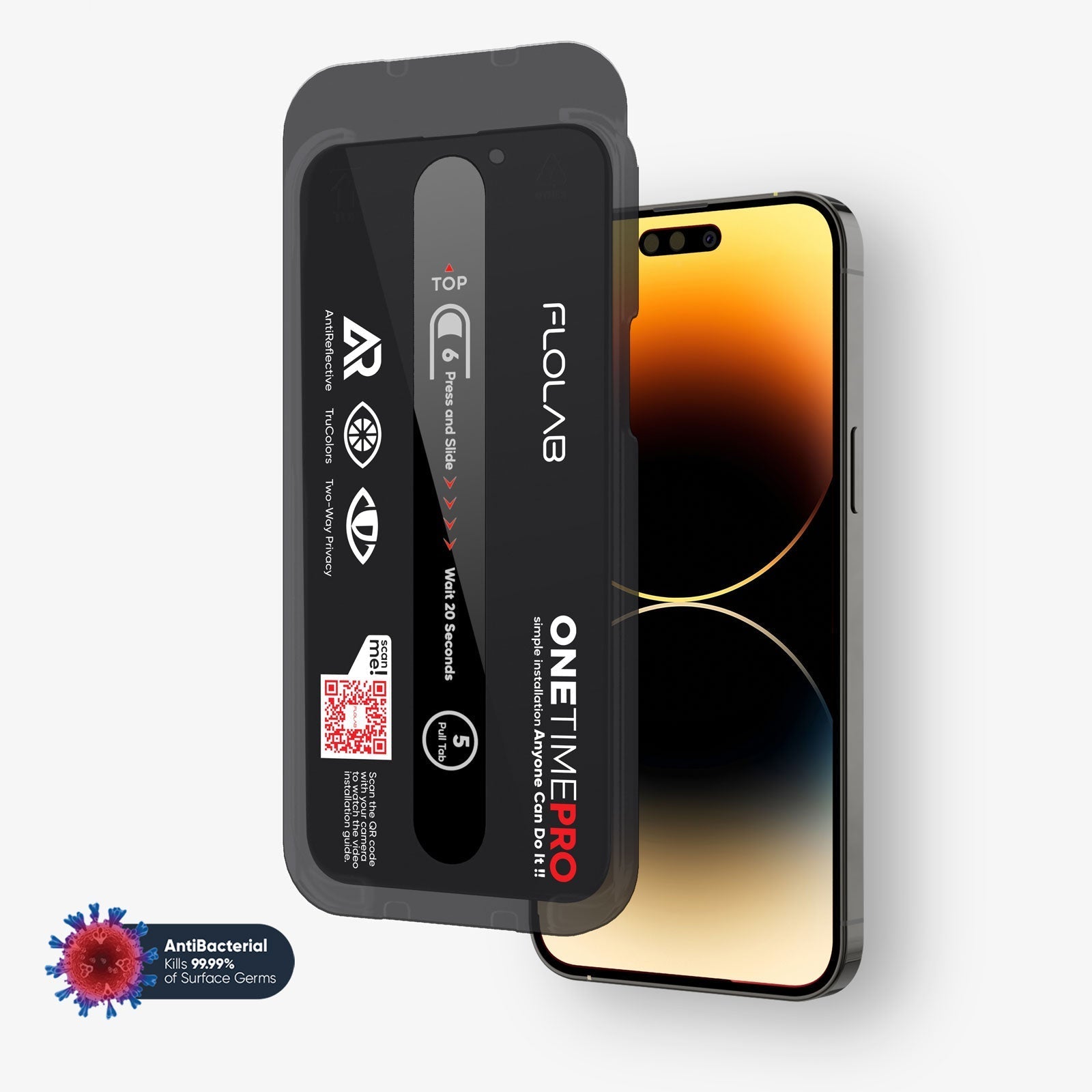 NanoArmour ONETIME PRO Privacy Anti Reflective Infinity Edge – iPhone 16/15/14/13 Series