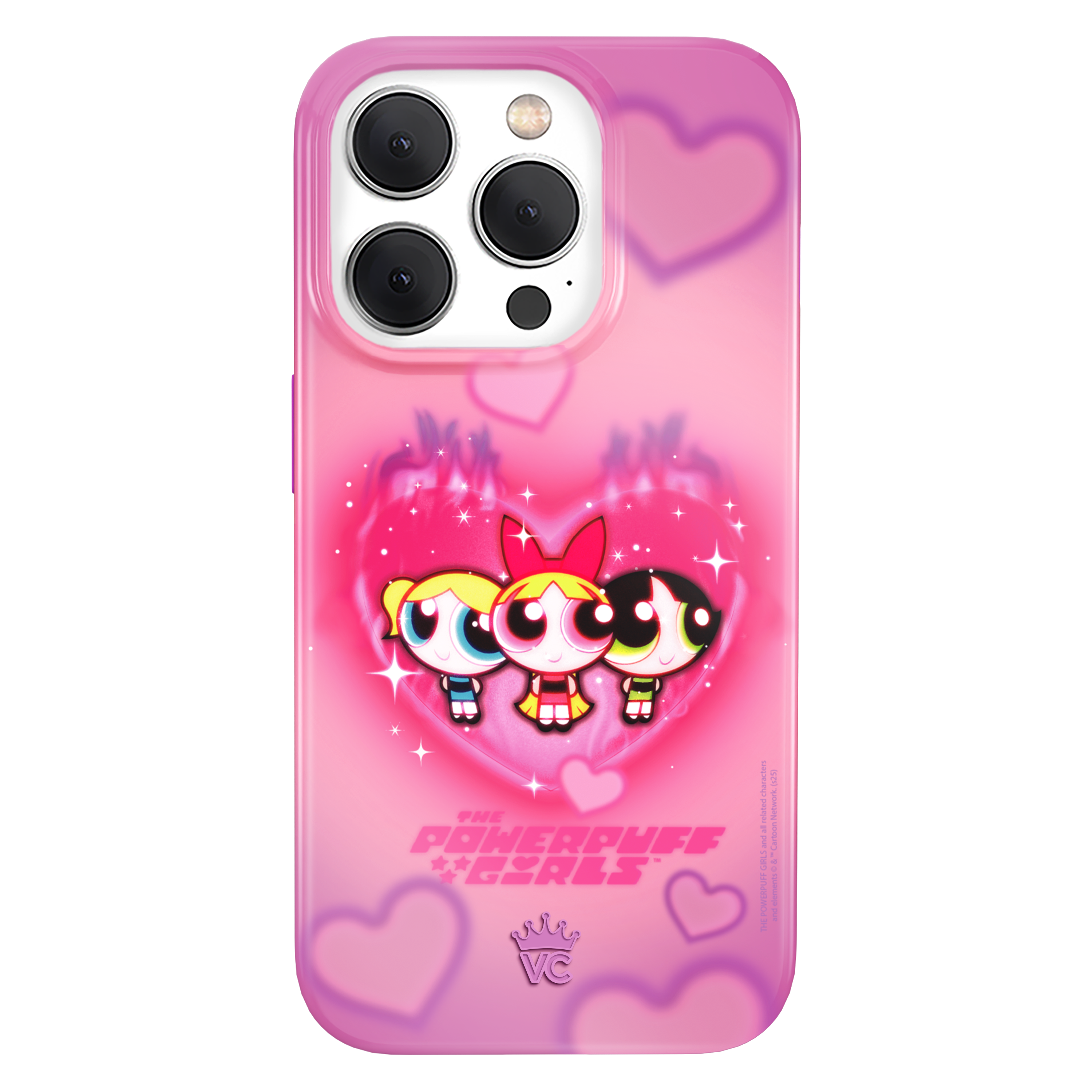 The Powerpuff Girls Airbrush Hearts iPhone Case