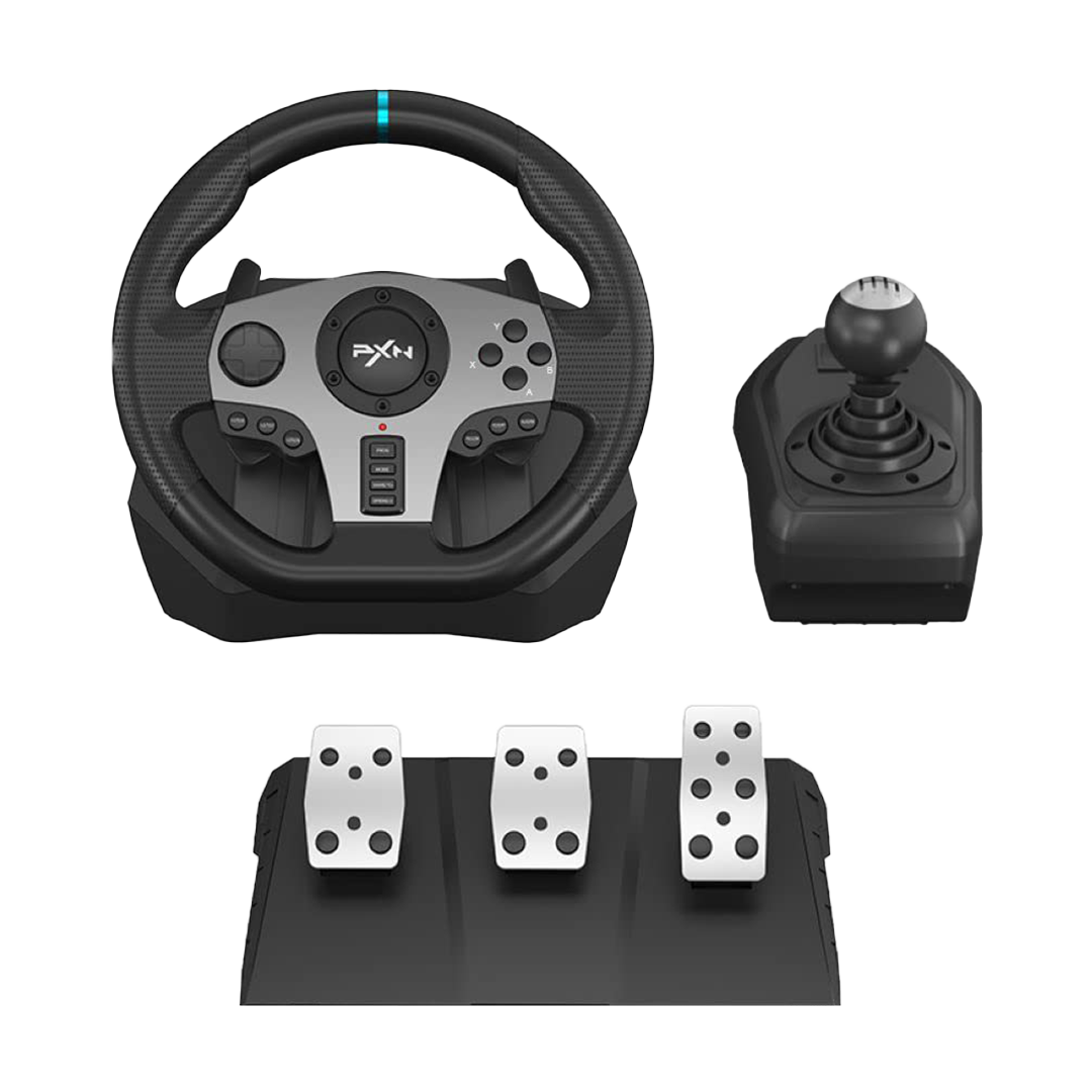 PXN V9 Universal USB Sim Racing Wheel with 3 Pedals and Shifter