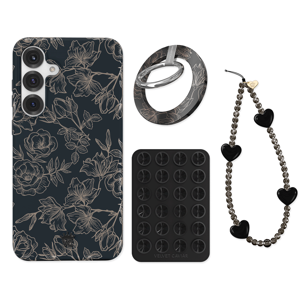 Floral Rose Gold Chrome Samsung Bundle Set