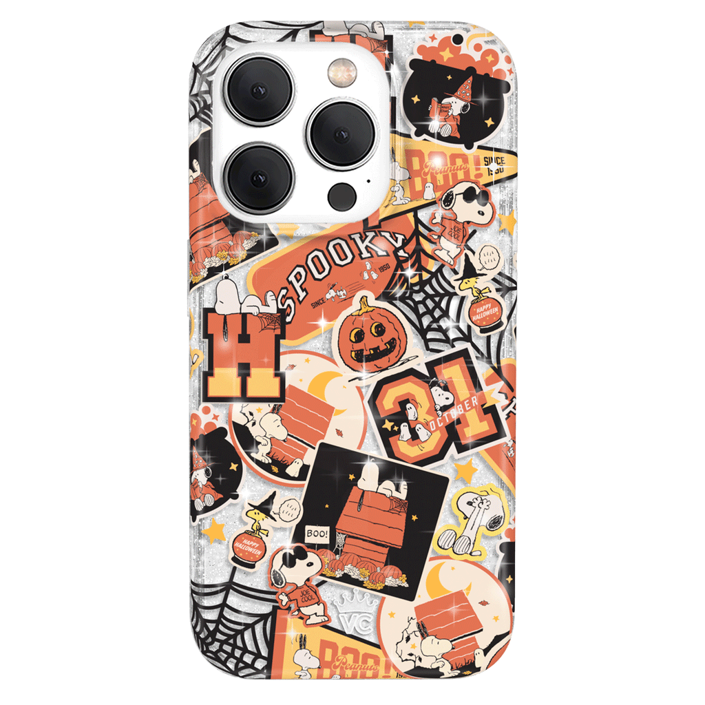 Snoopy Halloween Varsity Glitter iPhone Case