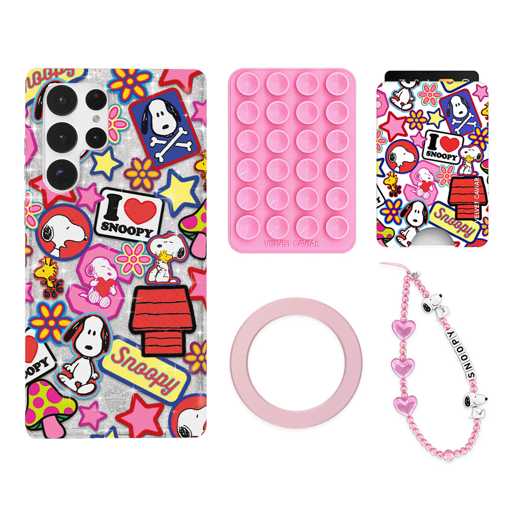 Snoopy Patchwork Glitter Galaxy Bundle Set - Wallet