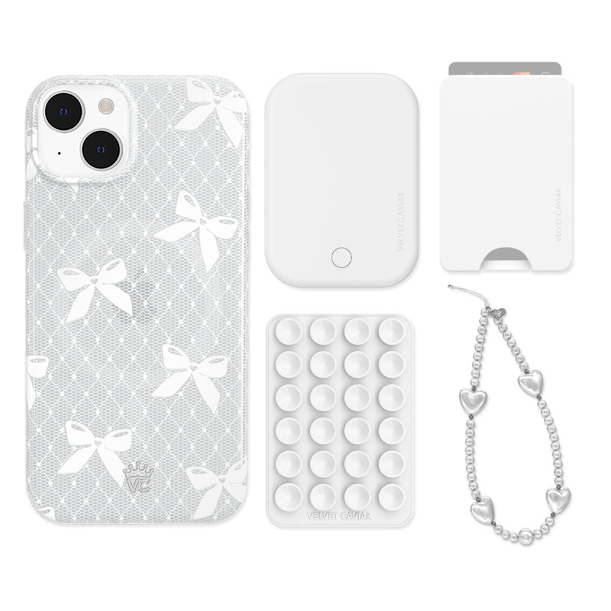Vintage Lace Bows iPhone Bundle Set - Wallet