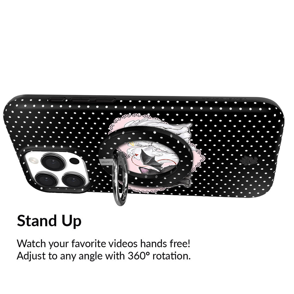 Black Polka Dot MagSafe Grip Ring