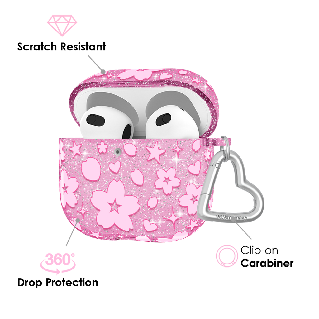 Cherry Blossom Glitter AirPod Case