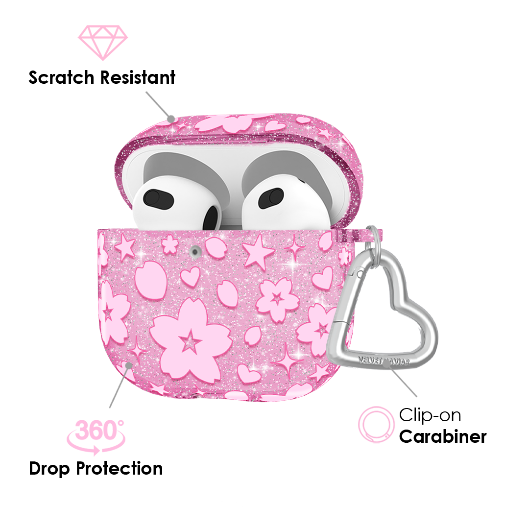 Cherry Blossom Glitter AirPod Case