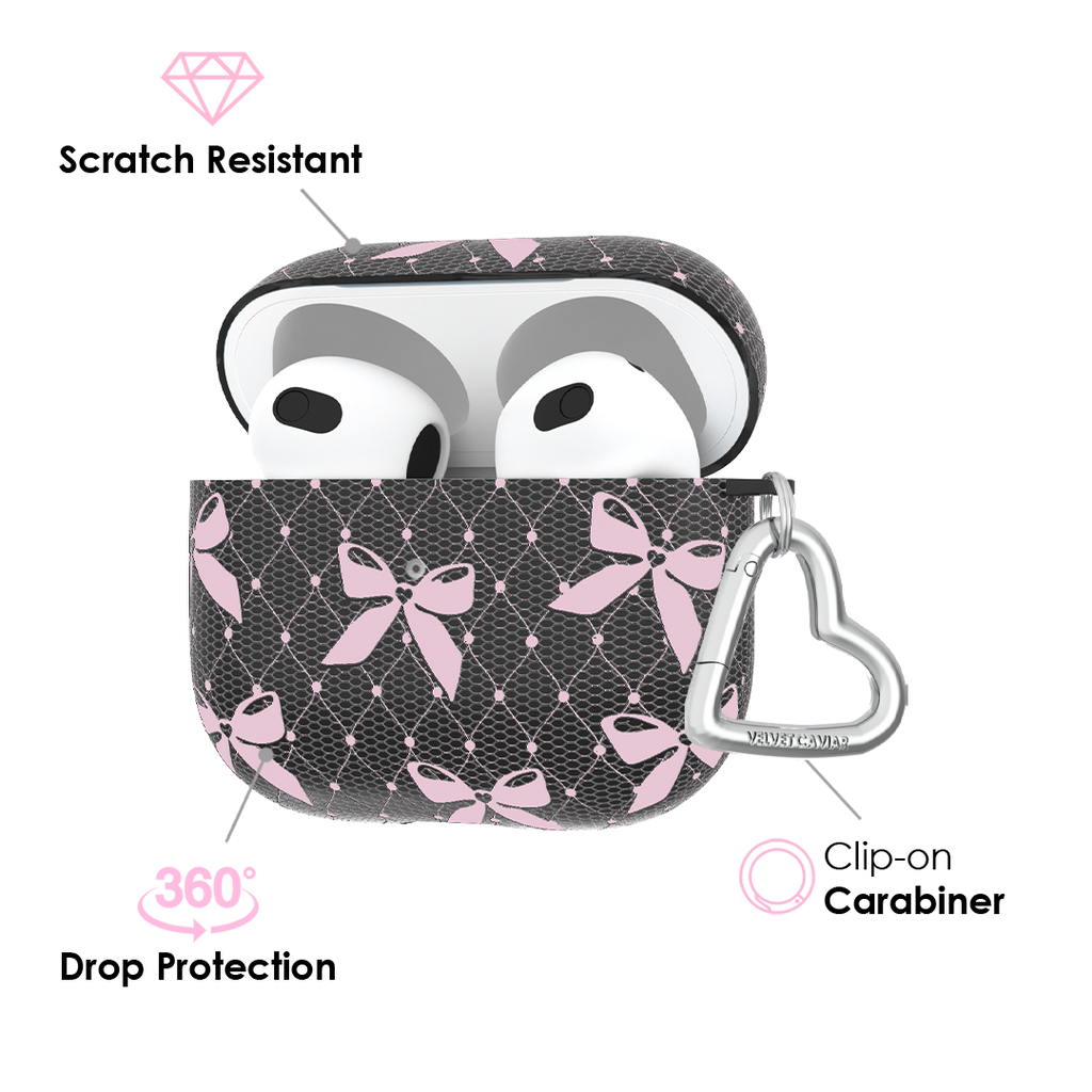 Lacy Pink Bows AirPod Case