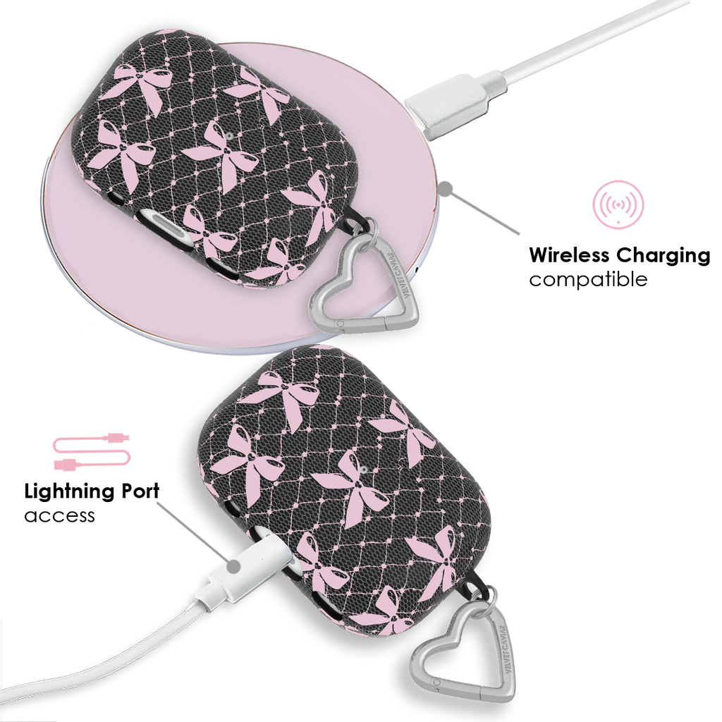 Lacy Pink Bows AirPod Case