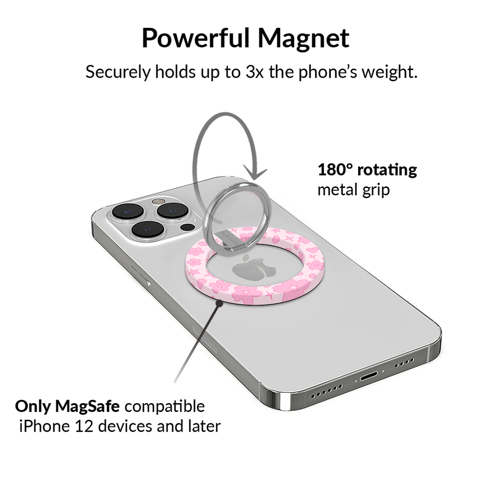 Pink Cherry Blossom MagSafe Grip Ring