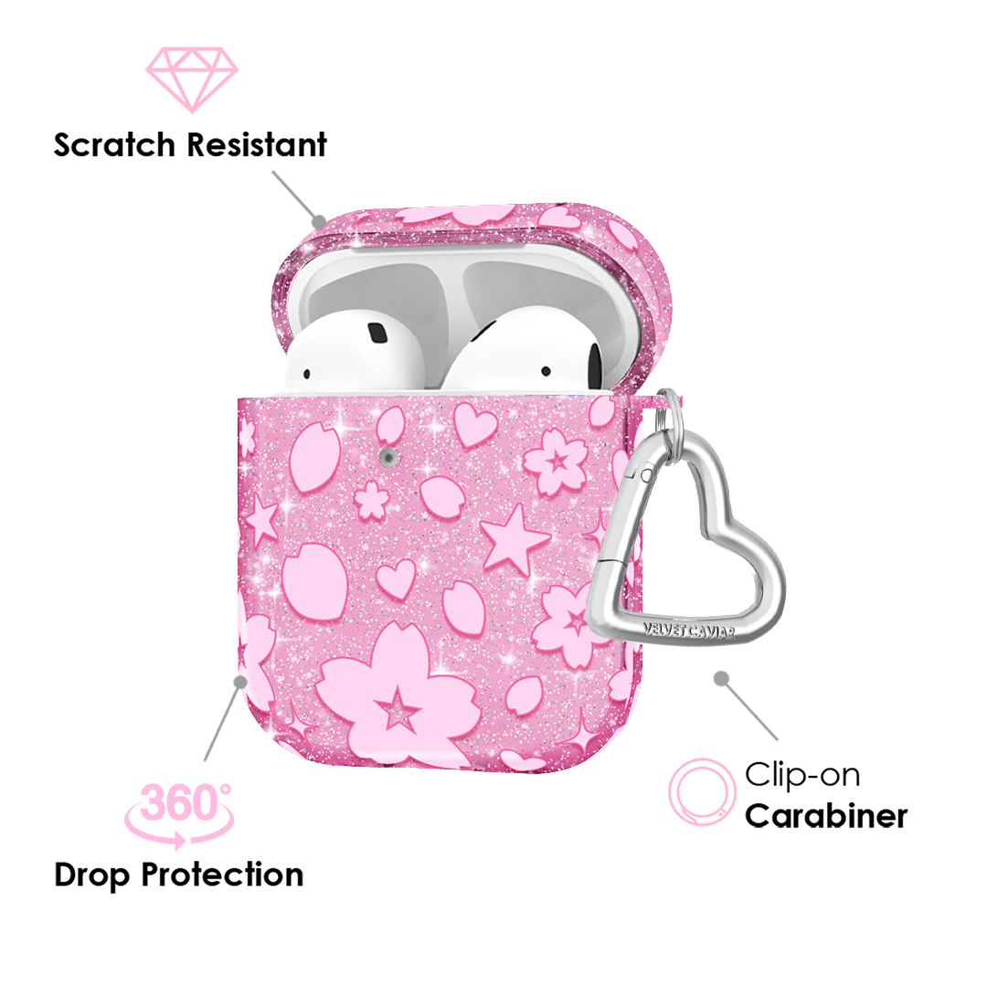 Cherry Blossom Glitter AirPod Case