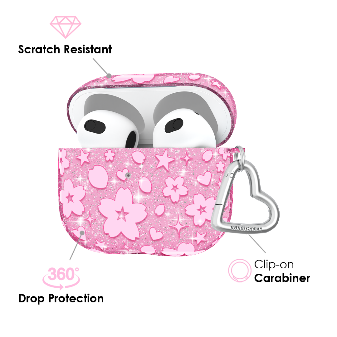 Cherry Blossom Glitter AirPod Case