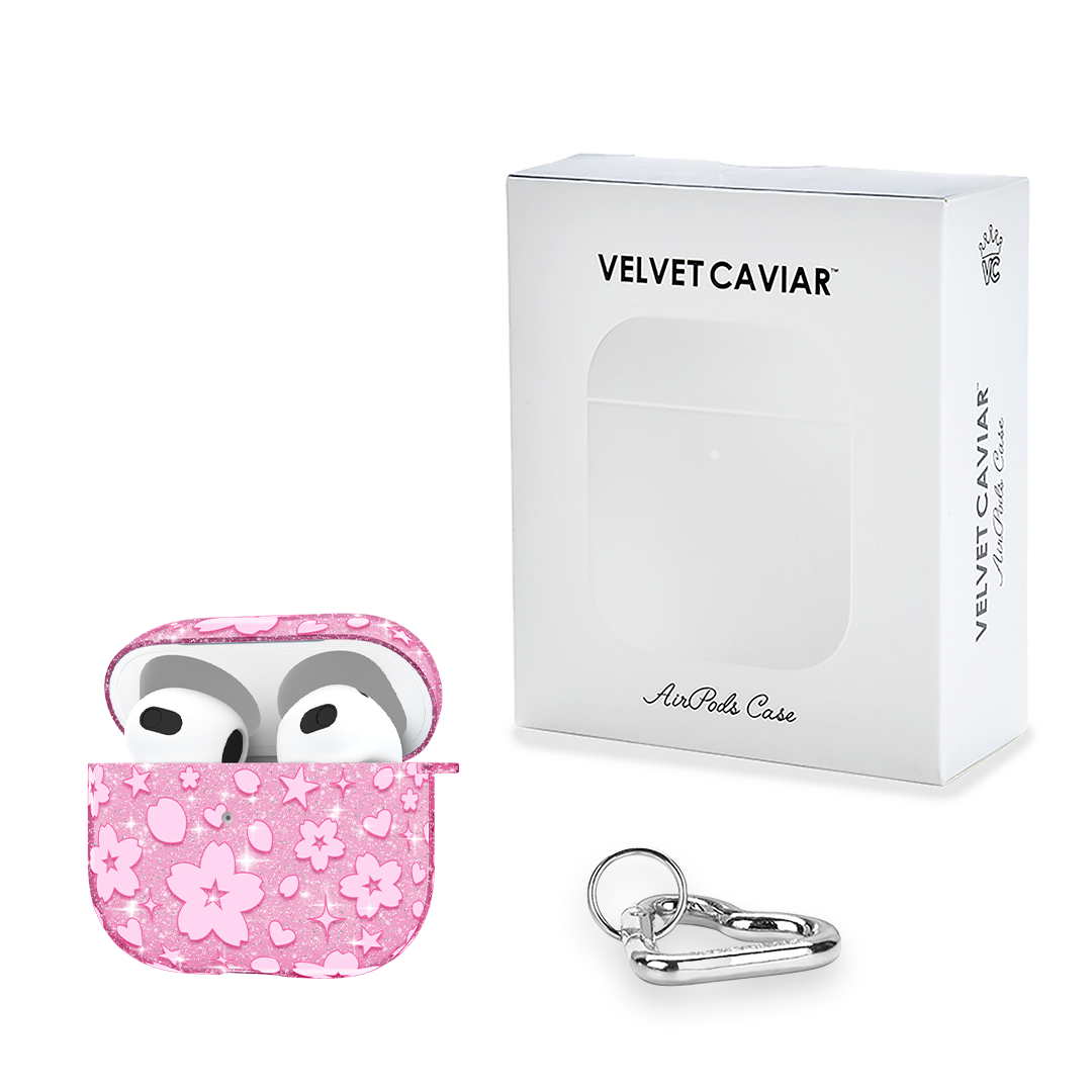 Cherry Blossom Glitter AirPod Case