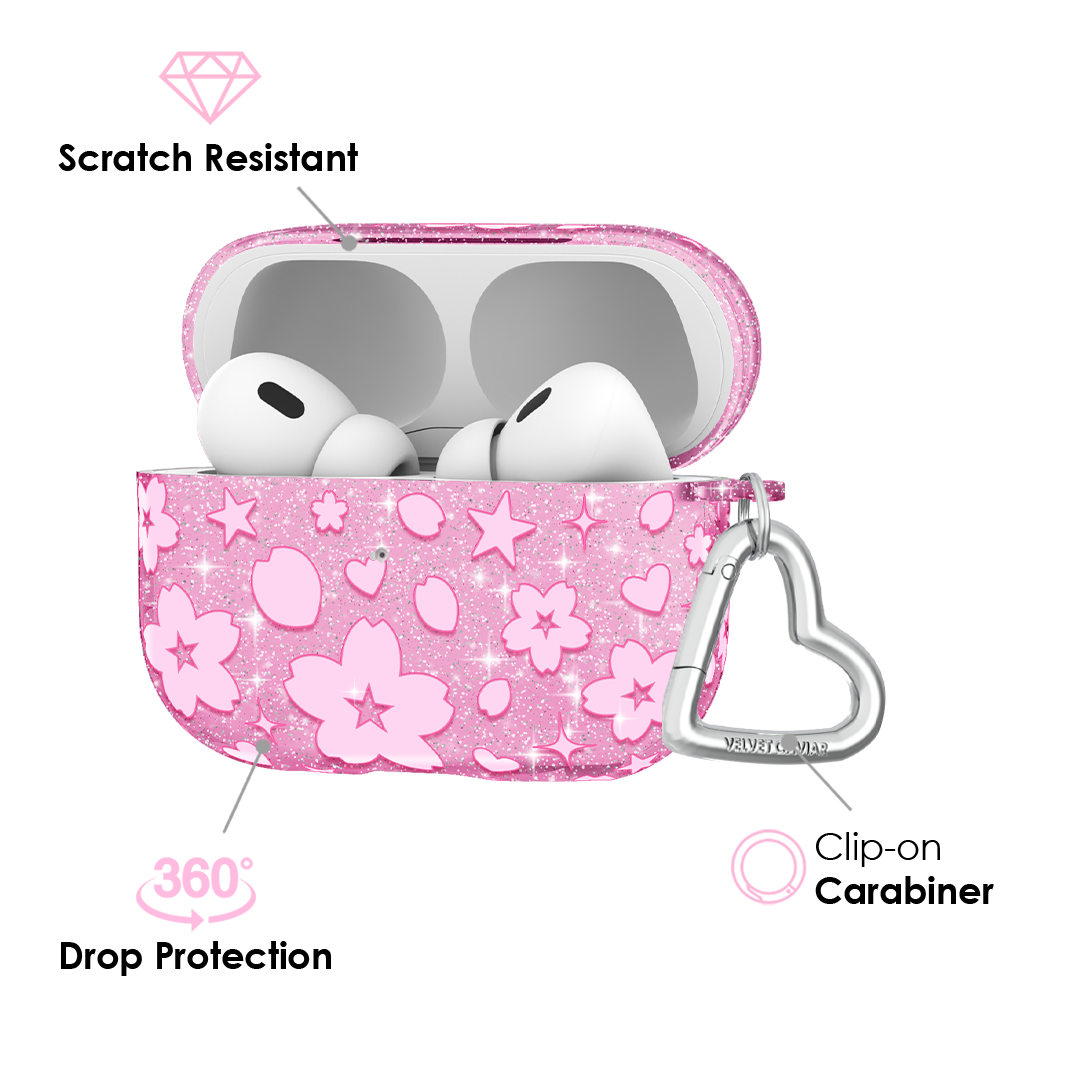 Cherry Blossom Glitter AirPod Case