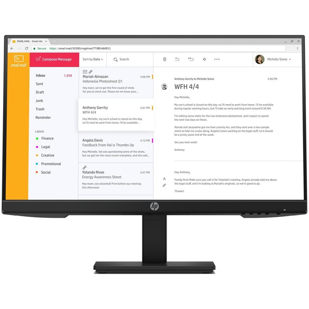 Monitor HP 7VH44AT P24h G4 23.8" IPS FHD, HDMI, DisplayPort (A)