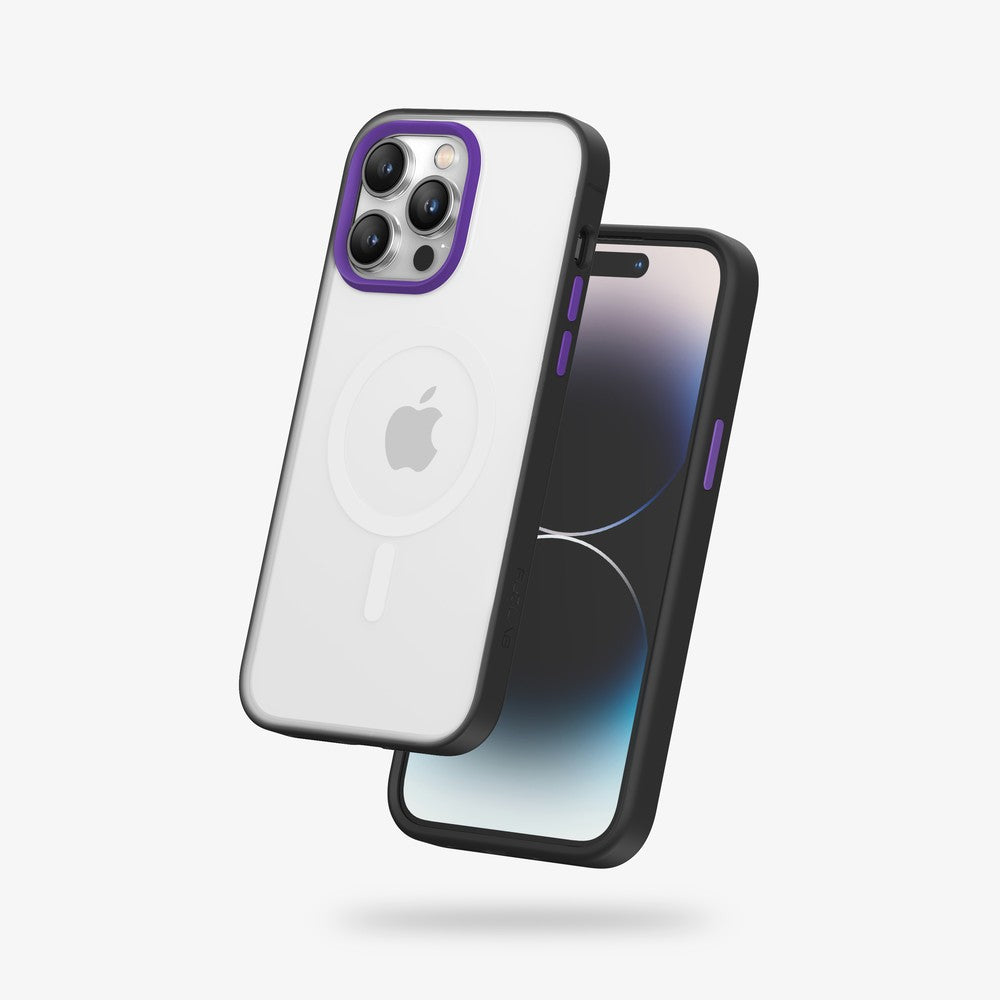 FLOLAB Surtect Tri-Fusion MagSafe Compatible Case – iPhone 14 Series (Black Frost)