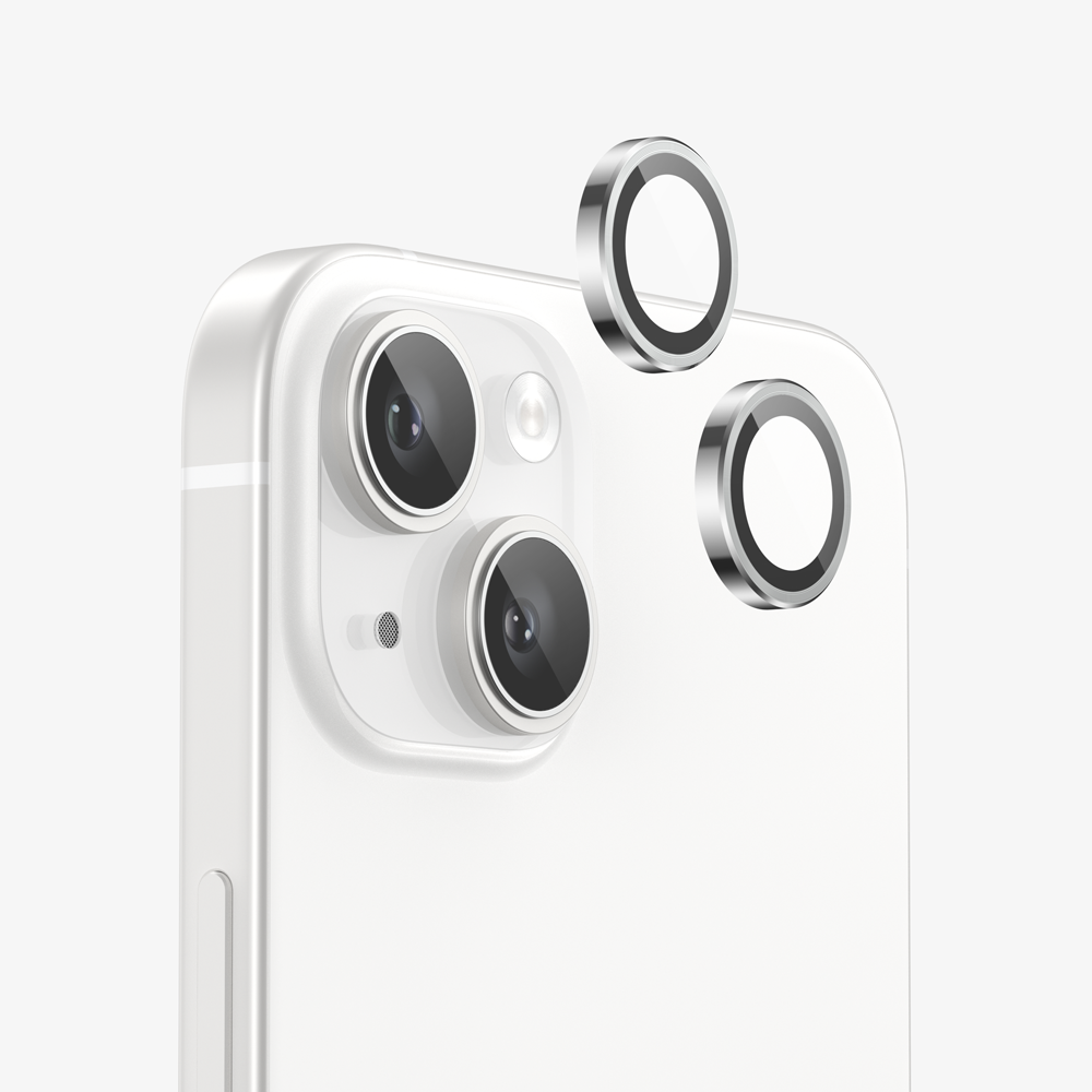 FLOLAB NanoArmour Camera Protector Anti Reflective – iPhone 15 / 15 Plus (Silver)