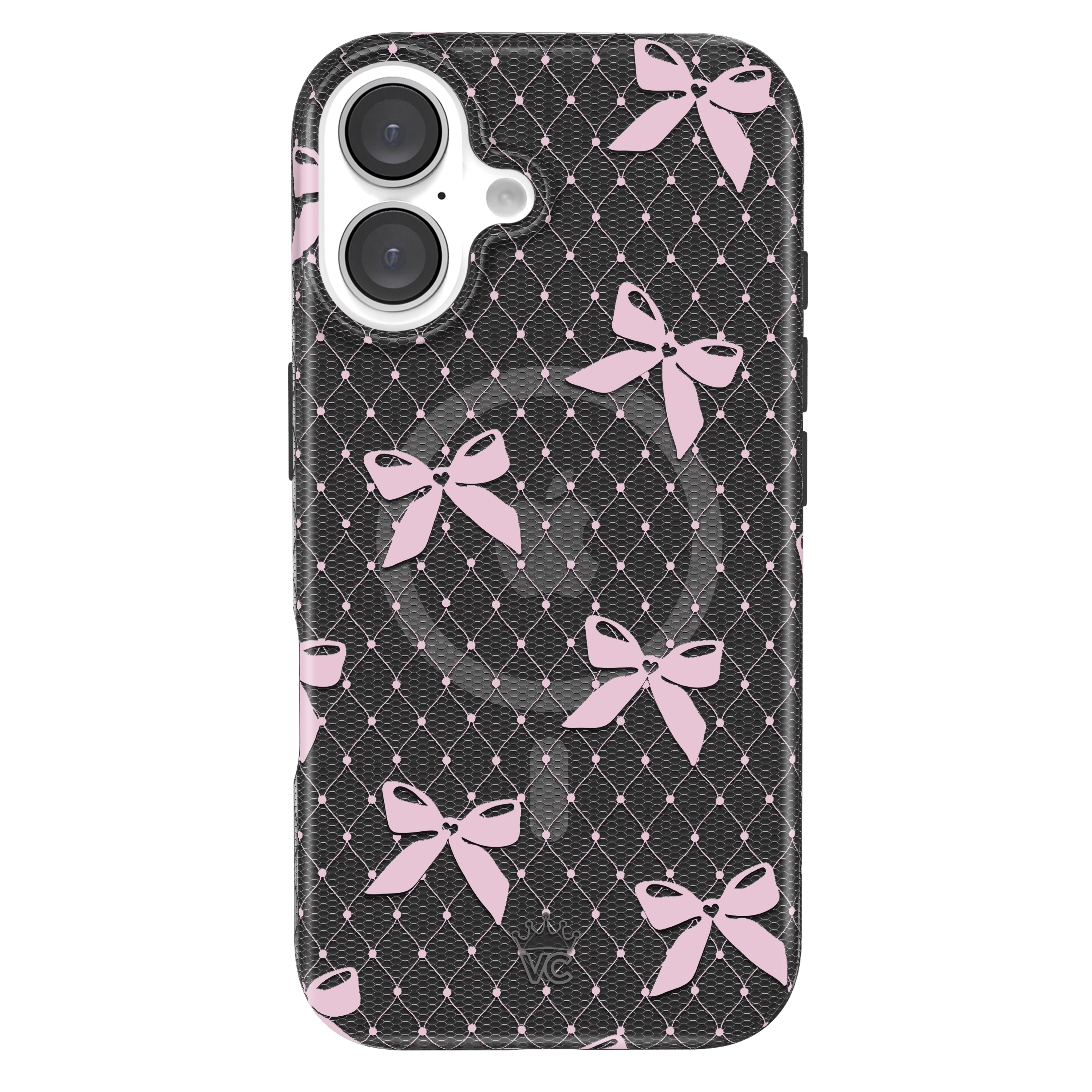 Lacy Pink Bows iPhone Case