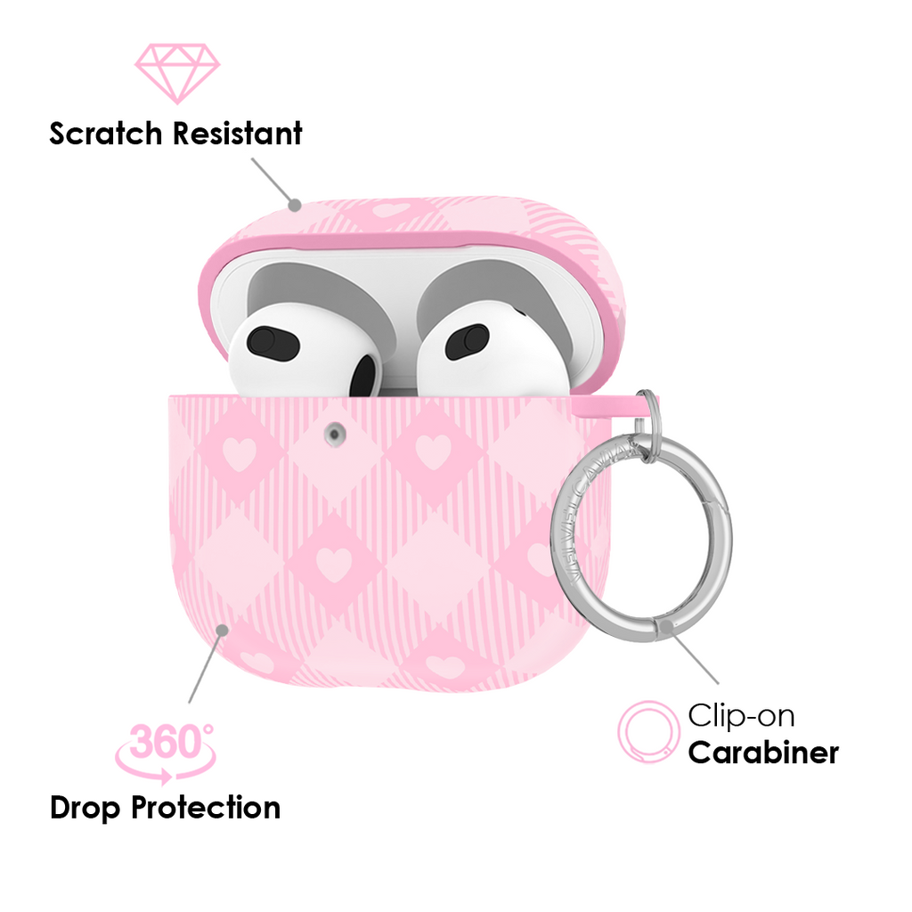 Dolly Pink Gingham AirPod Case