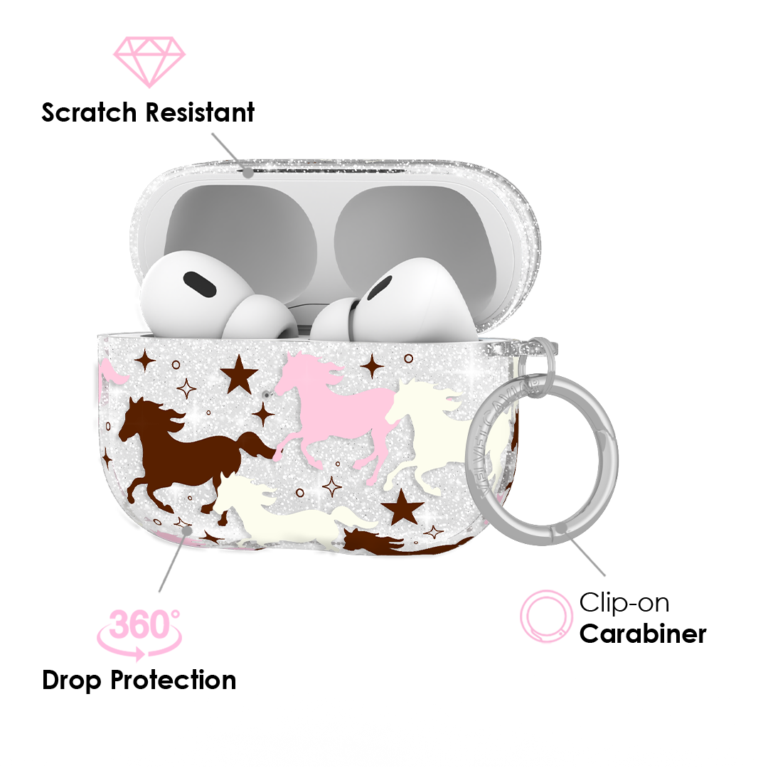 Pink Pony Glitter AirPod Case