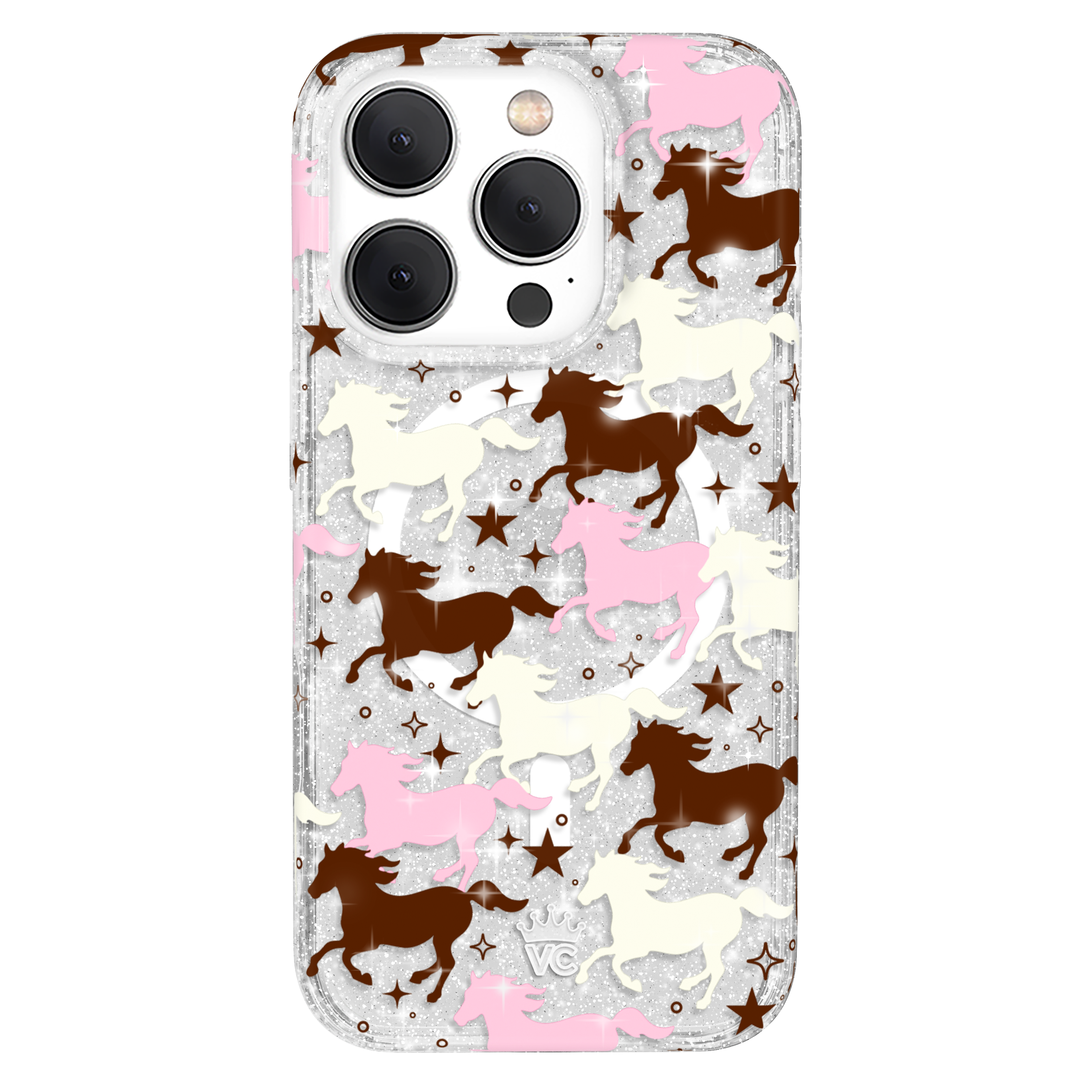 Pink Pony Glitter iPhone Case