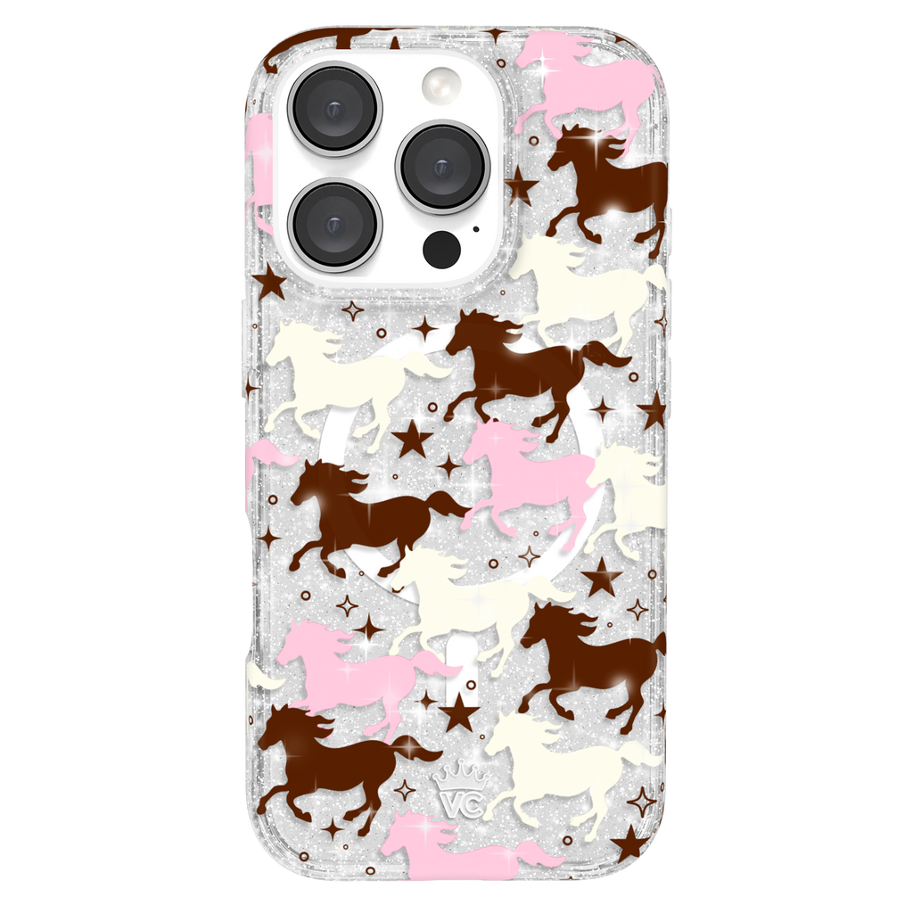 Pink Pony Glitter iPhone Case