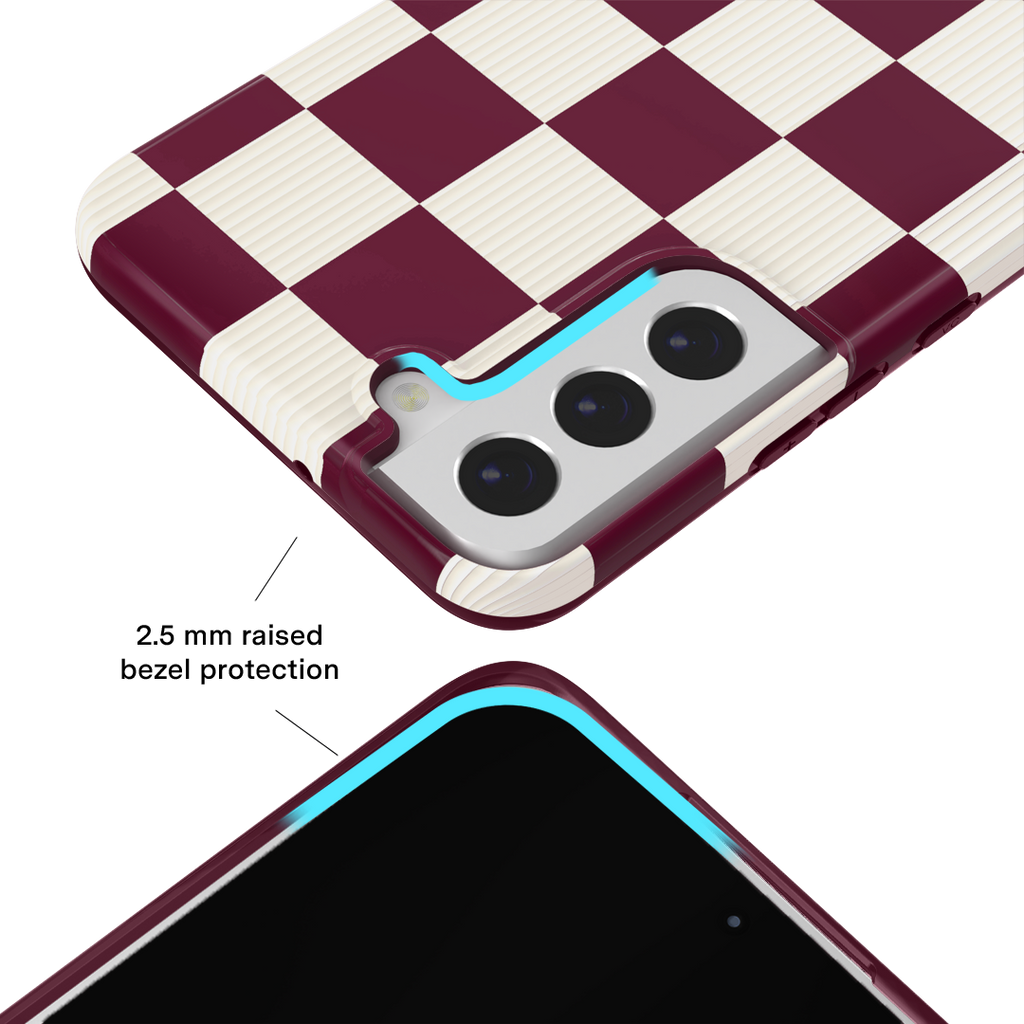 Burgundy Vibe Checker Samsung Case