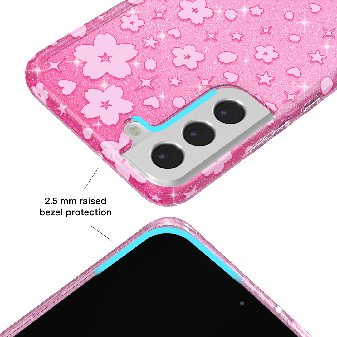 Cherry Blossom Glitter Samsung Case
