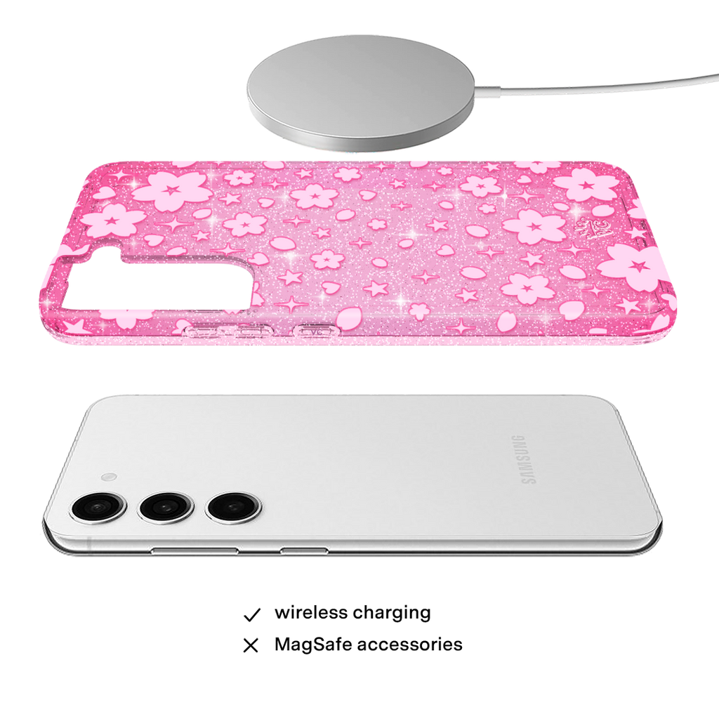 Cherry Blossom Glitter Samsung Case