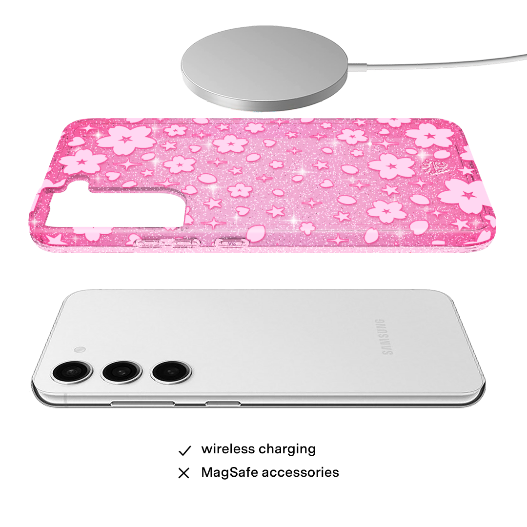 Cherry Blossom Glitter Samsung Case
