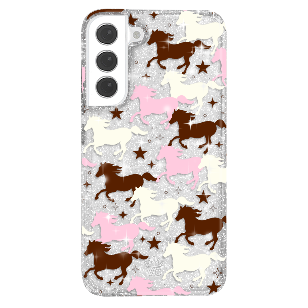 Pink Pony Glitter Samsung Case