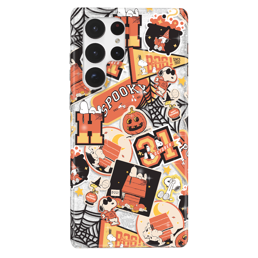 Snoopy Halloween Varsity Glitter Samsung Case