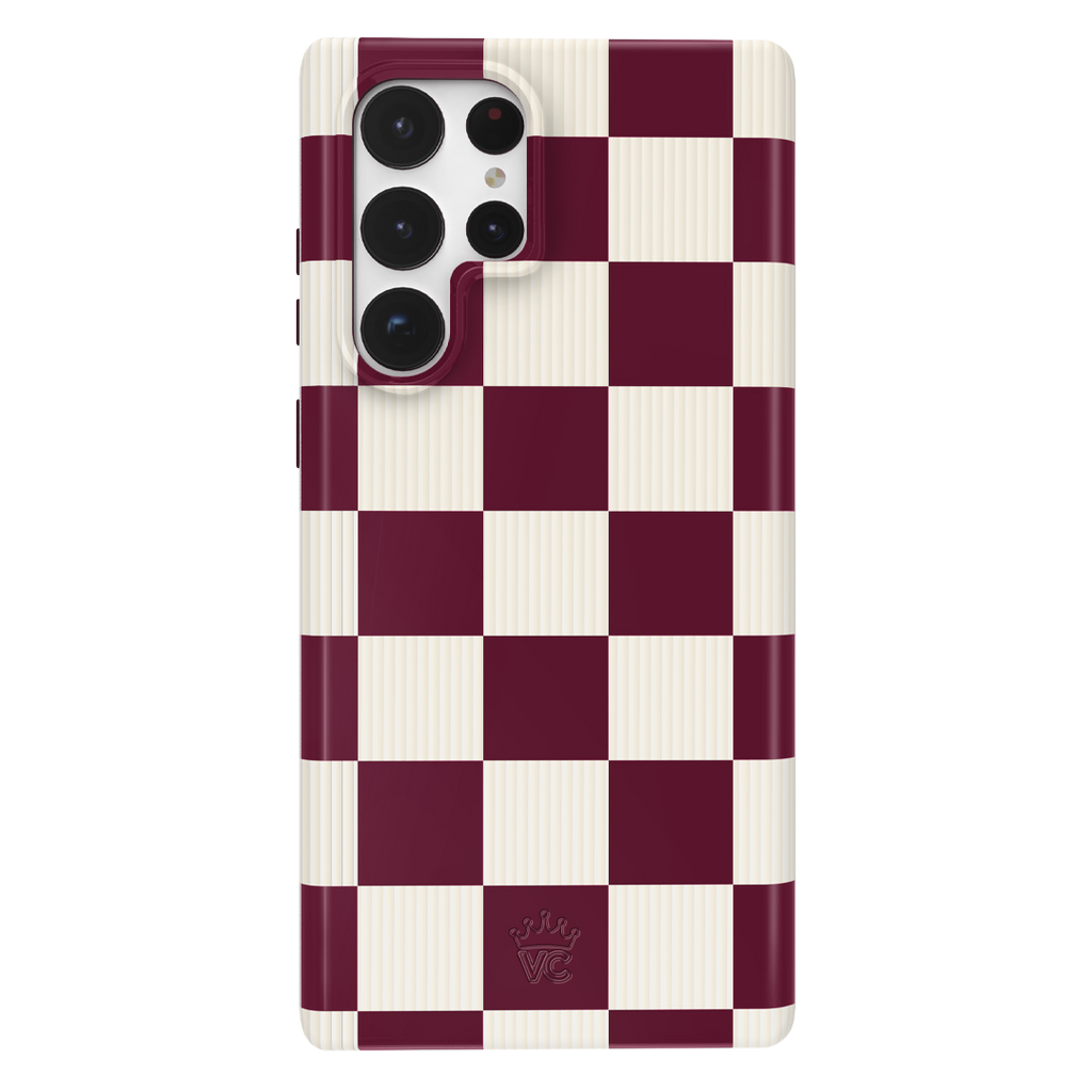 Burgundy Vibe Checker Samsung Case