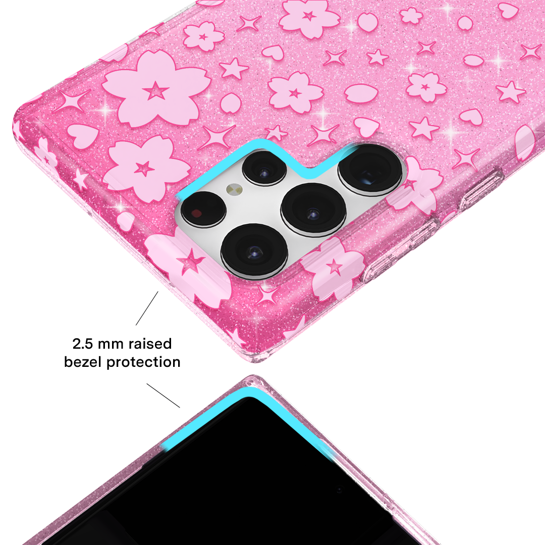 Cherry Blossom Glitter Samsung Case