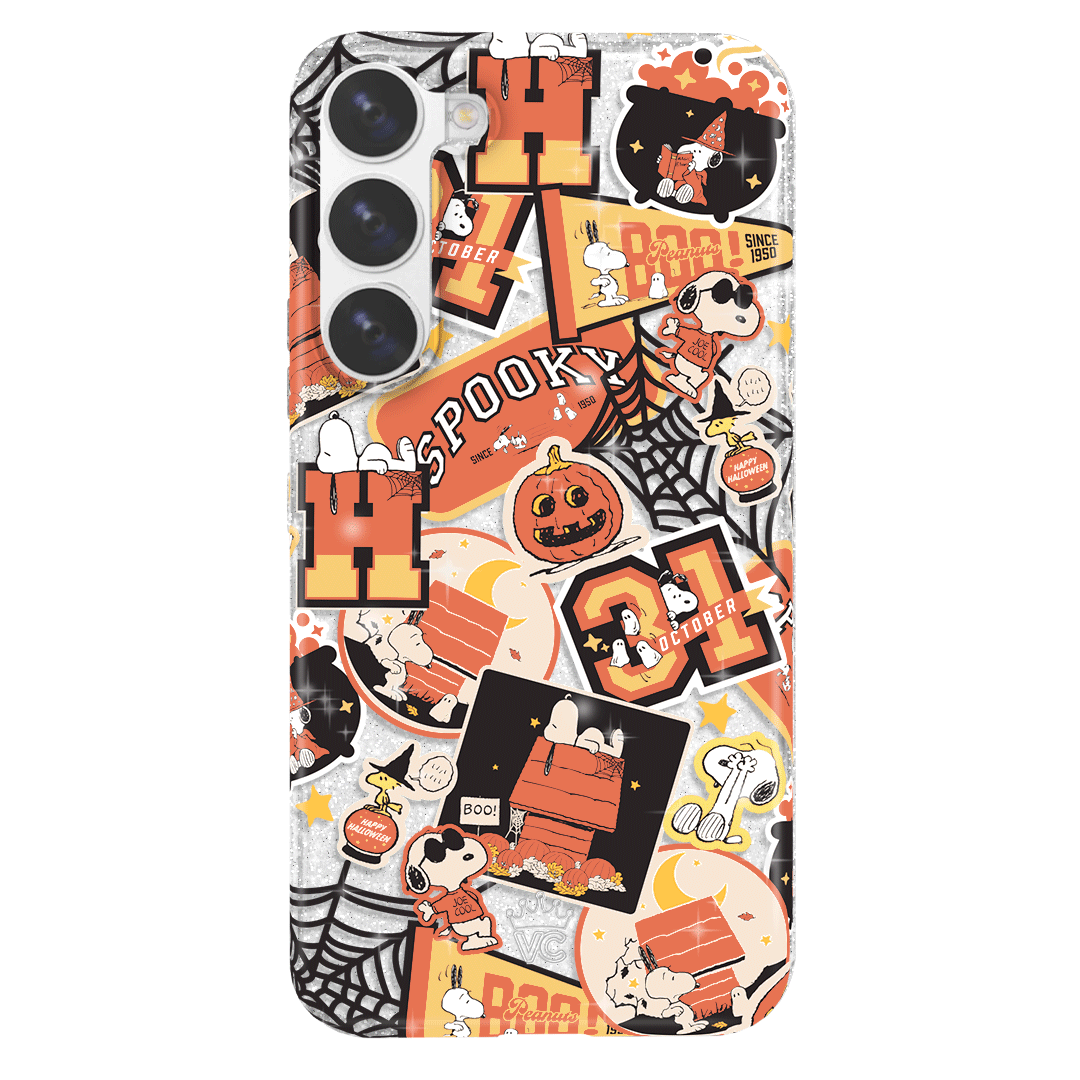 Snoopy Halloween Varsity Glitter Samsung Case