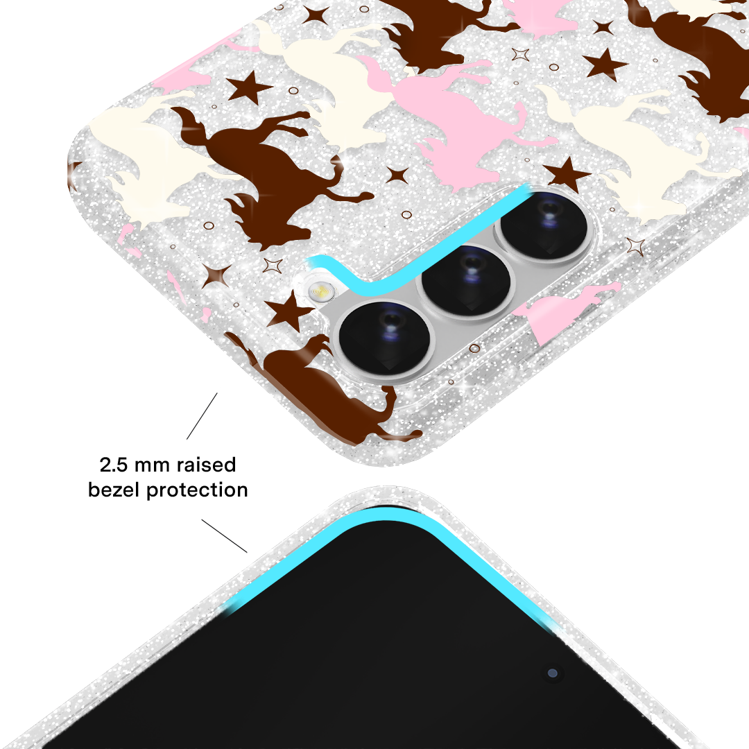 Pink Pony Glitter Samsung Case