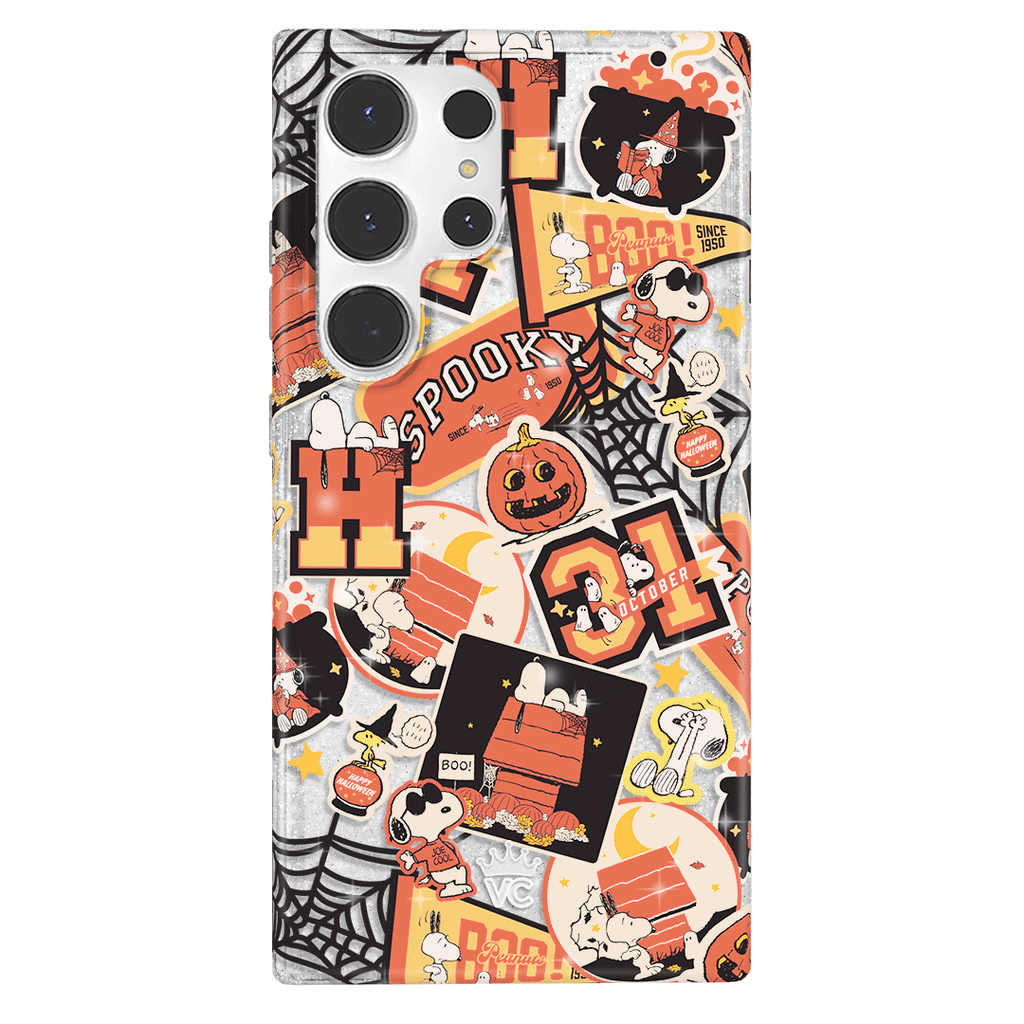Snoopy Halloween Varsity Glitter Samsung Case