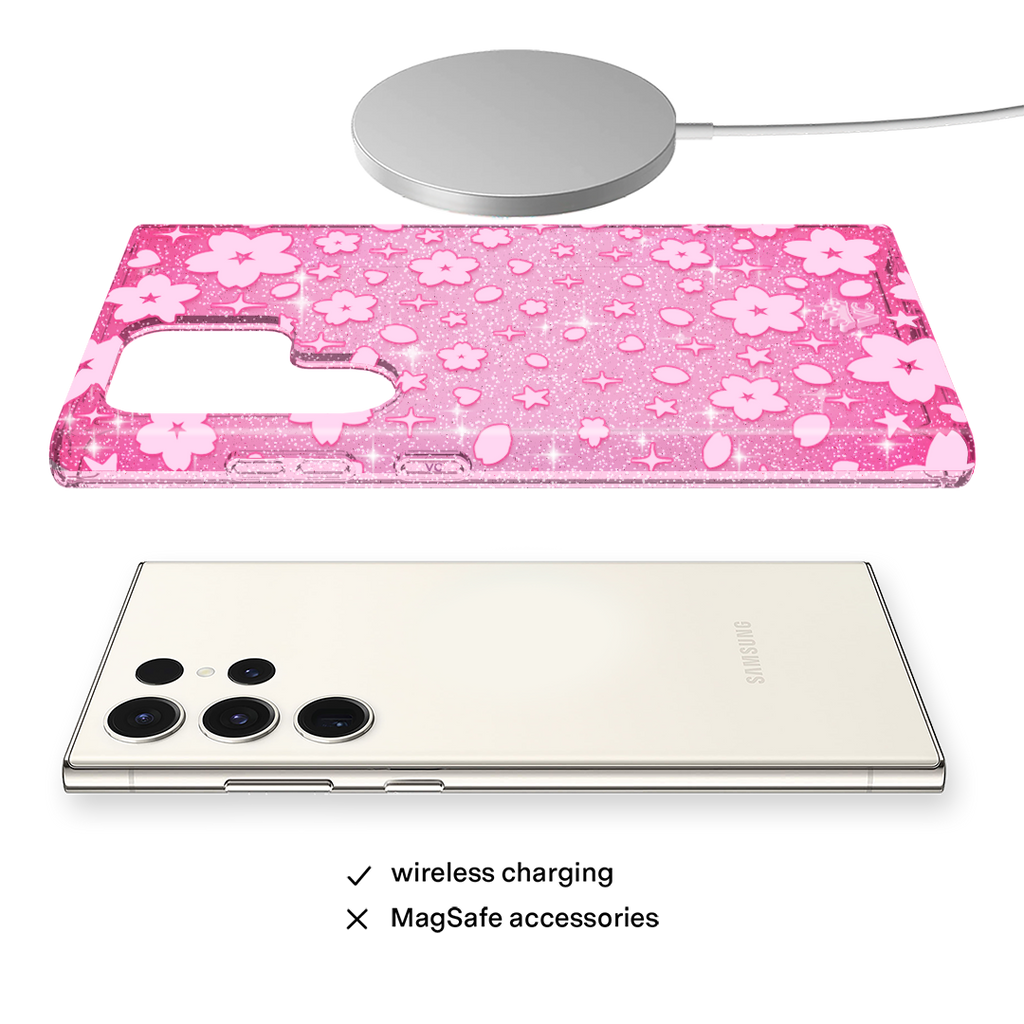 Cherry Blossom Glitter Samsung Case