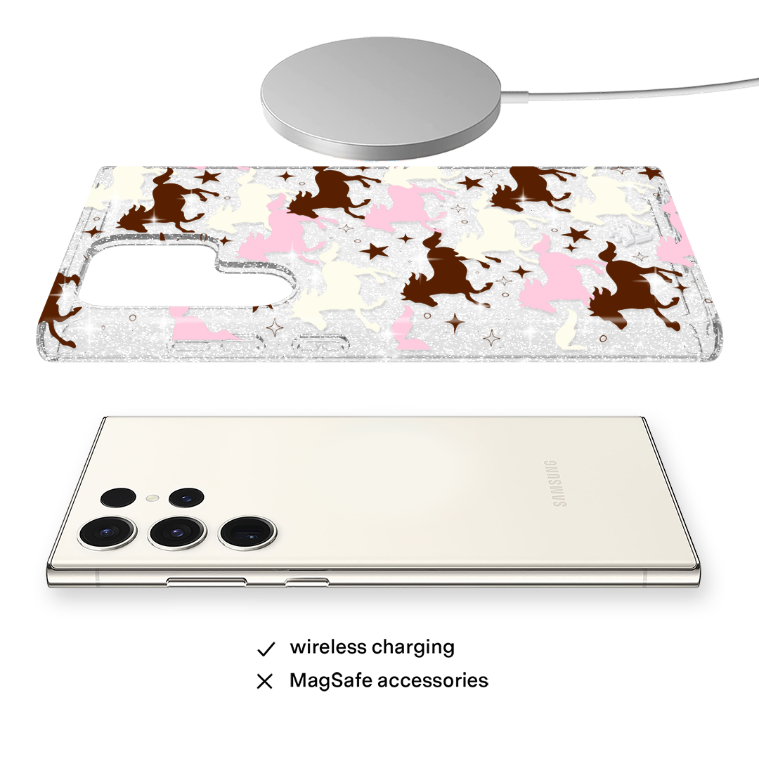Pink Pony Glitter Samsung Case