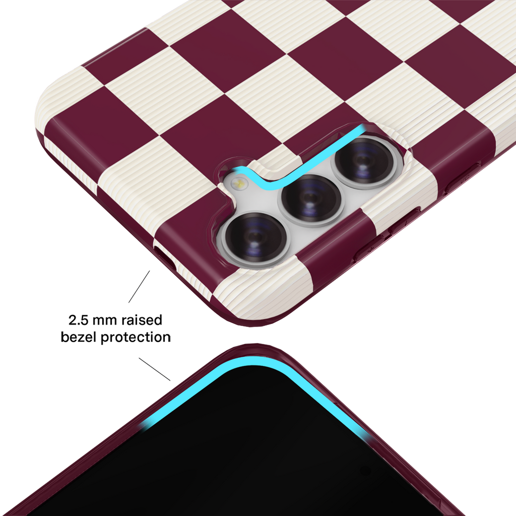 Burgundy Vibe Checker Samsung Case