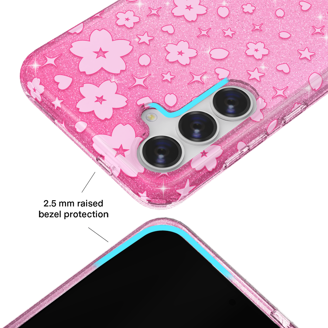 Cherry Blossom Glitter Samsung Case