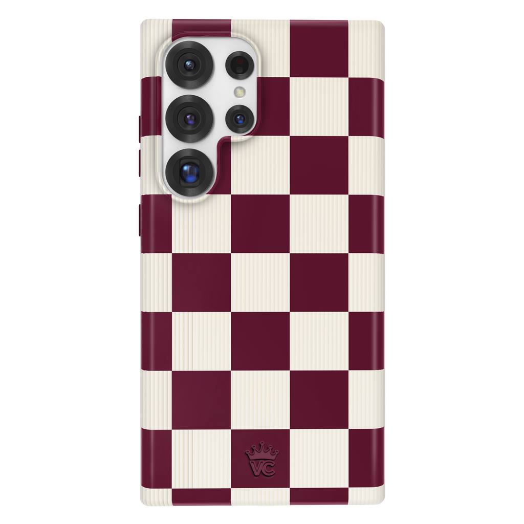 Burgundy Vibe Checker Samsung Case