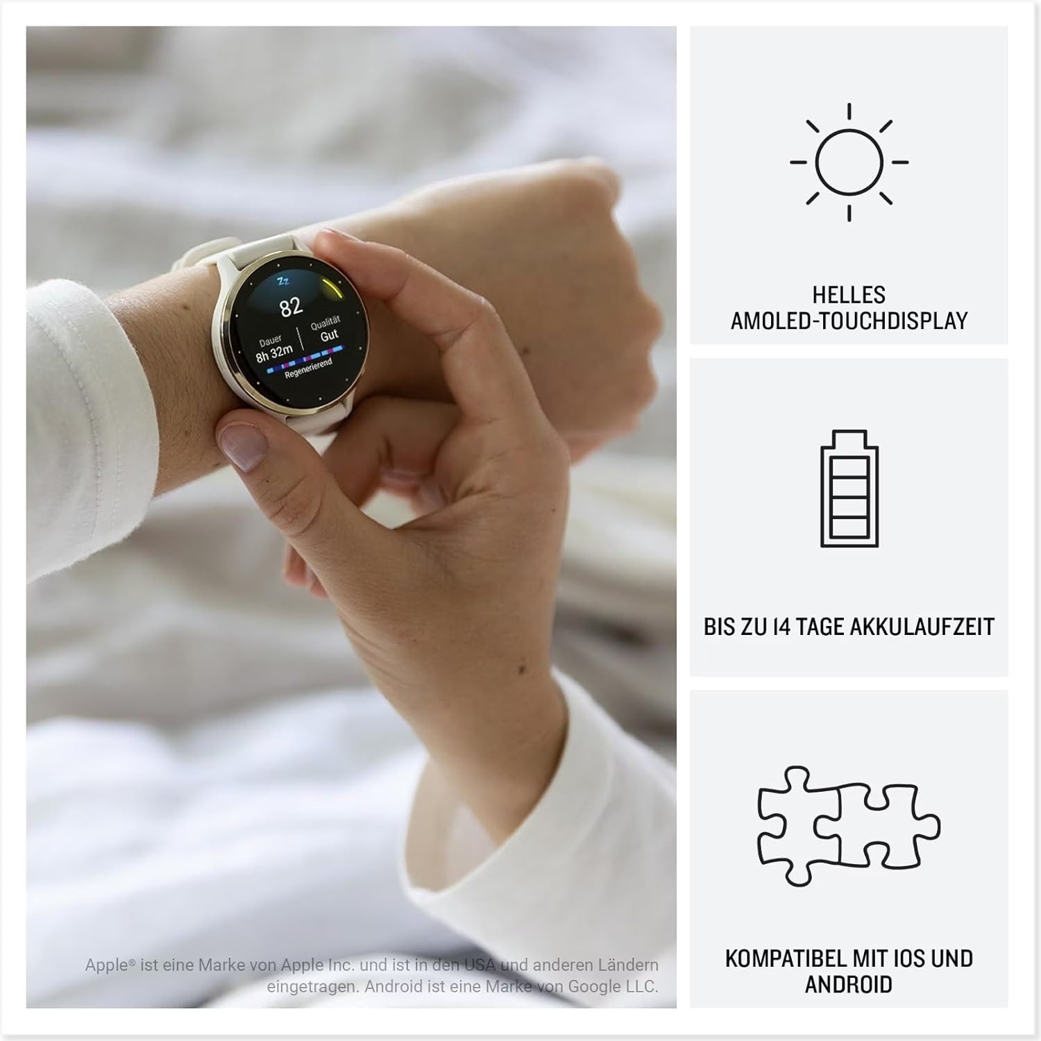 Garmin Venu 3S 41mm Elfenbein Gold